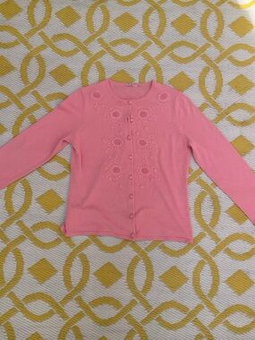 Unlisted Pink Embroidered Button-Up Cardigan
